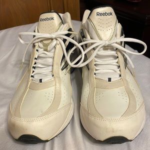 These are Men Reeboks, they are in good condition, just need a wiping.